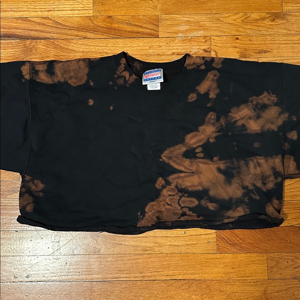 Hanes Black and Brown Tie-Dye T-Shirt